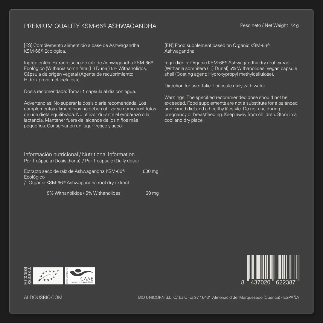 Extracto de Raíz de Ashwagandha KSM-66 ® Ecológico - Image 7