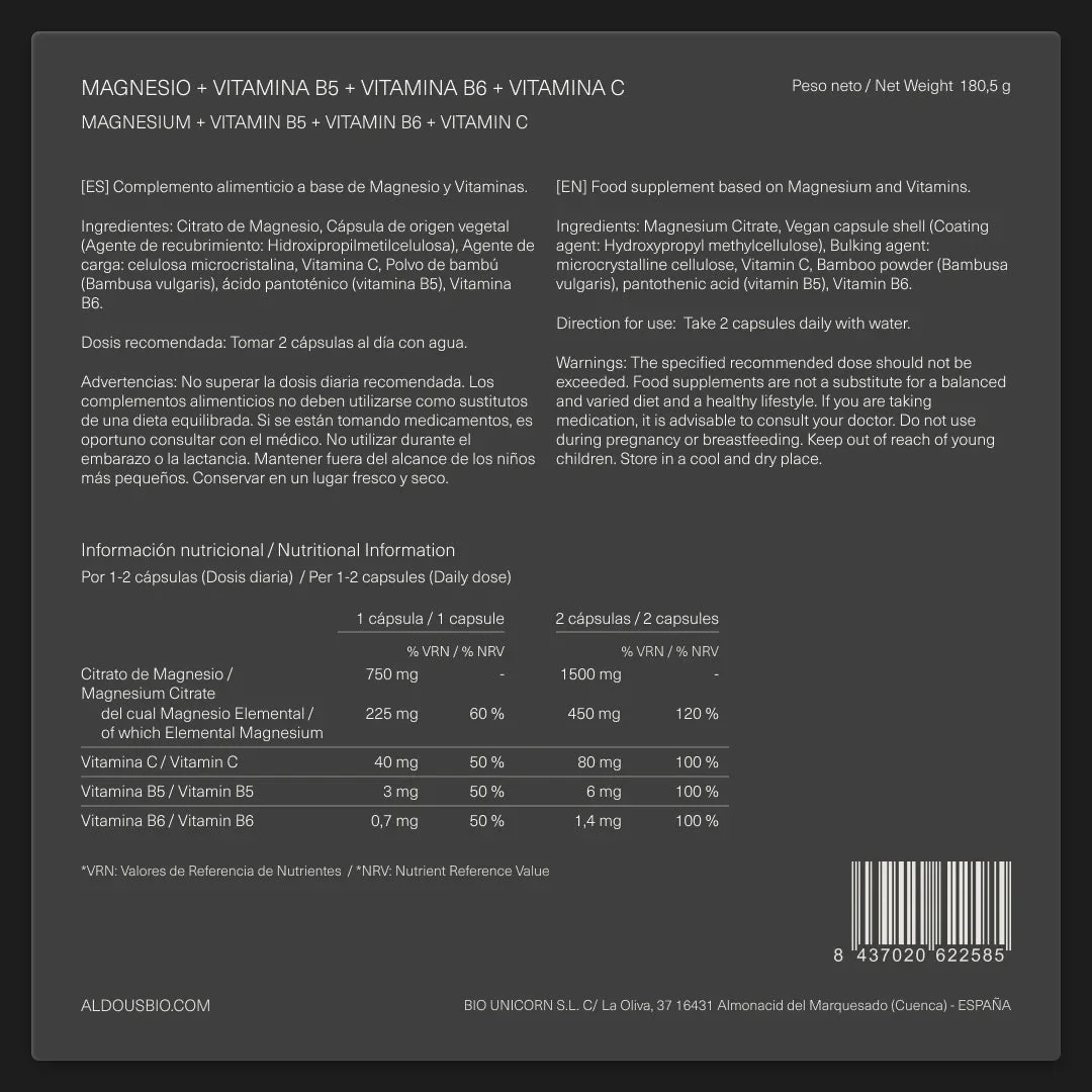 Citrato de magnesio con Vitamina C, B5 y B6 - Image 7