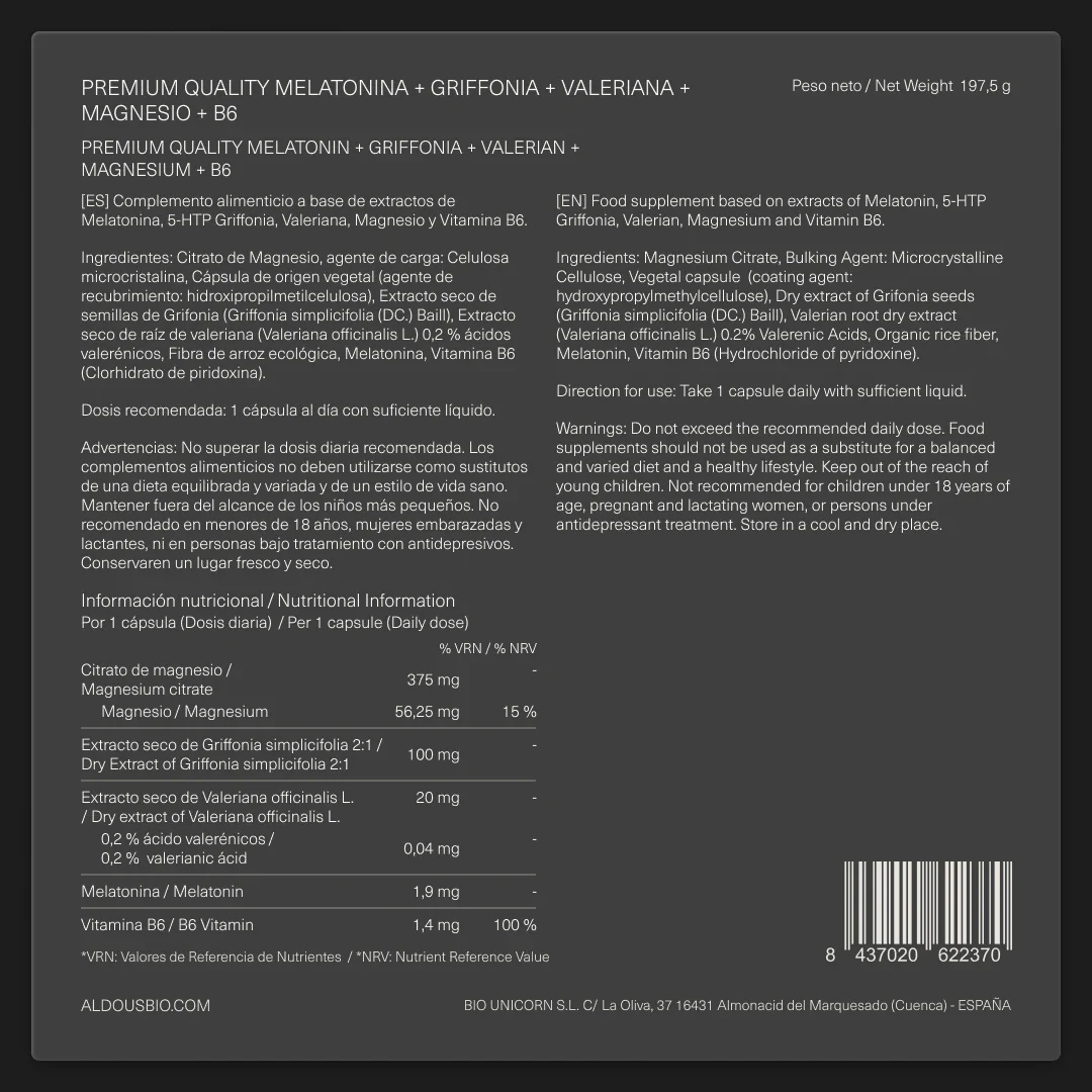 Melatonina con Magnesio, Griffonia, Valeriana y Vitamina B6 - Image 7